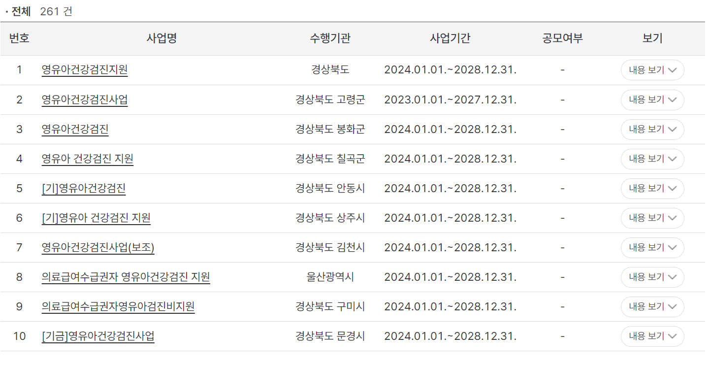 e나라도움 보탬e 보조금통합포털 사이트 검색 결과